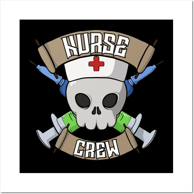 Nurses crew Jolly Roger pirate flag Wall Art by RampArt